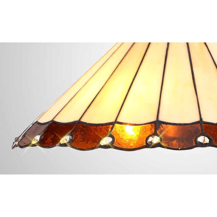Nelson Lighting NL72449 Umbrian Tiffany 40cm Shade Only Suitable For Pendant/Ceiling/Table Lamp Amber/Cream/Crystal