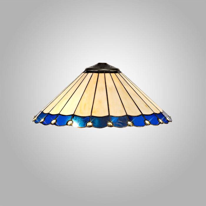 Nelson Lighting NL72509 Umbrian Tiffany 40cm Shade Only Suitable For Pendant/Ceiling/Table Lamp Blue/Cream/Crystal