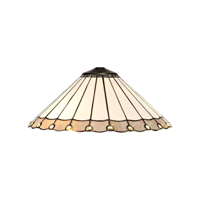 Nelson Lighting NL72539 Umbrian Tiffany 40cm Shade Only Suitable For Pendant/Ceiling/Table Lamp Grey/Cream/Crystal