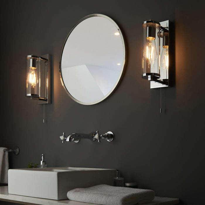 Nelson Lighting NL944074 Bathroom 1 Light Wall Light Chrome Plate & Clear Glass
