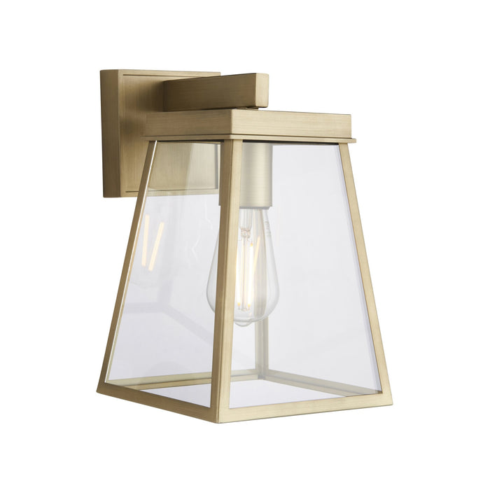 Nelson Lighting NL945526 Outdoor Wall 1 Light Brushed Gold Finish And Clear Glass