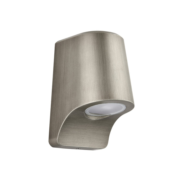Nelson Lighting NL945536 Outdoor Wall LED Light Brushed Silver Finish And Frosted Glass