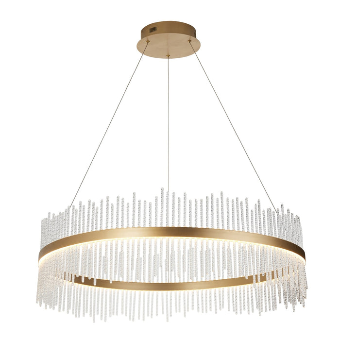 Nelson Lighting NL147672 Pendant LED Light Brushed Gold Plated Finish And Clear Glass