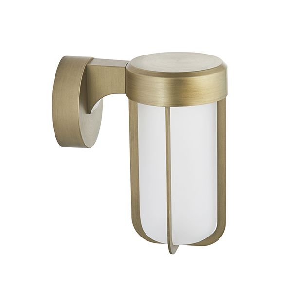 Nelson Lighting NL944991 Outdoor LED Wall Light Brushed Gold Finish & Frosted Glass