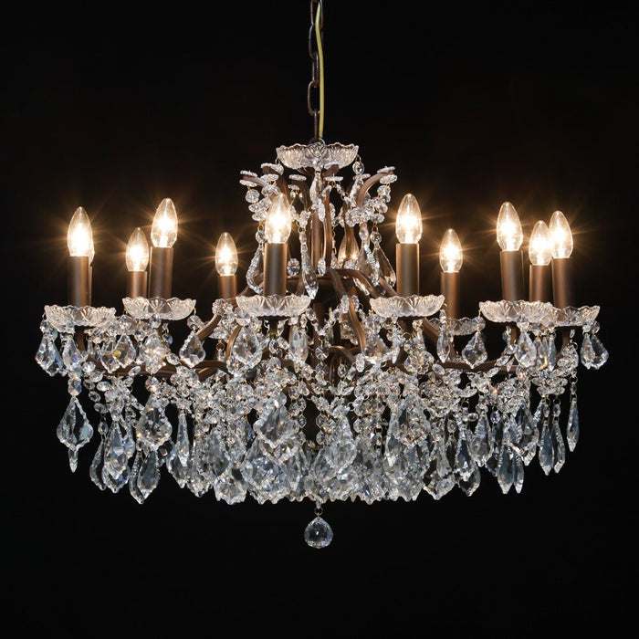 Nelson Lighting MGR0125 Florence 12 Branch Bronze Shallow Chandelier