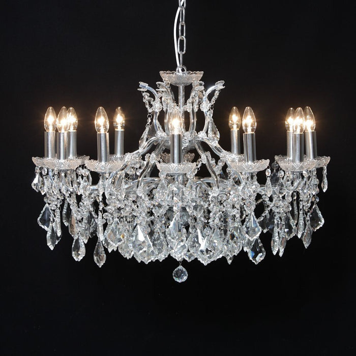 Nelson Lighting MGR0129 Florence 12 Branch Chrome Shallow Chandelier