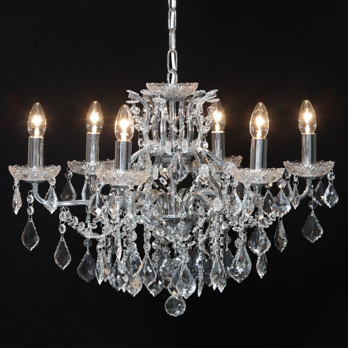 Nelson Lighting MGR0130 Florence Chrome 6 Branch Shallow Chandelier