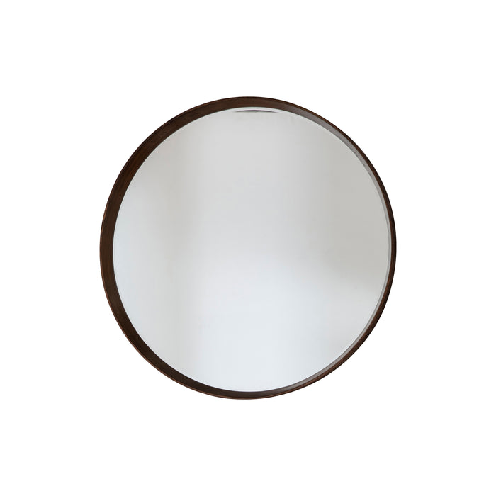 Endon 109663 Walnut Stained Wood Large Round Mirror