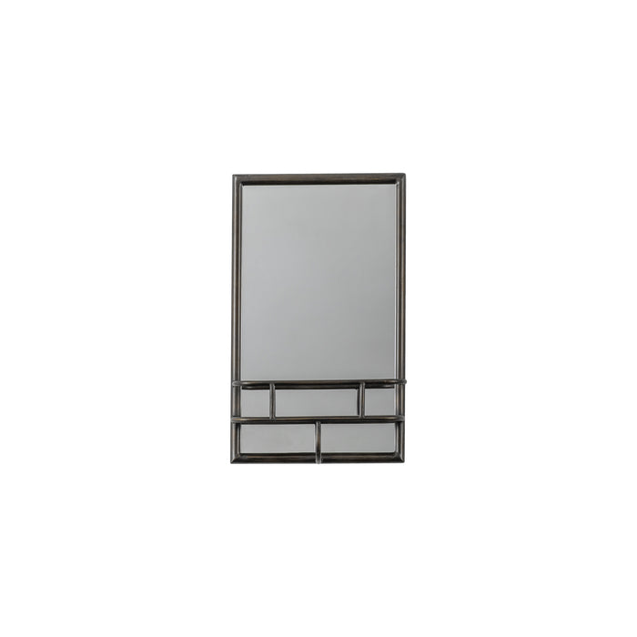 Endon 109711 Rustic Bronze Rectangle Mirror With Shelf