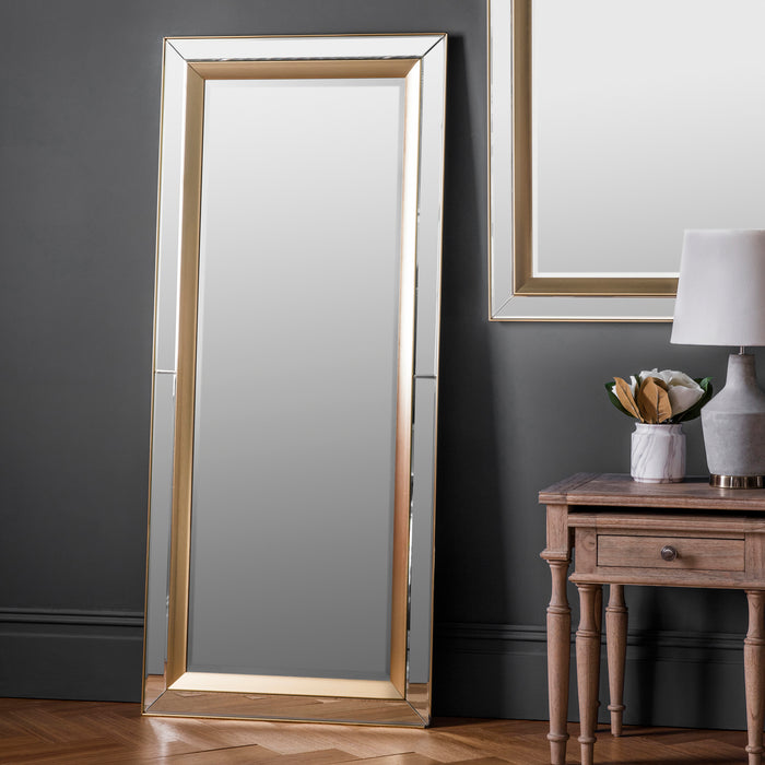 Endon 109725 Brushed Gold Bevelled Edge Leaner Mirror