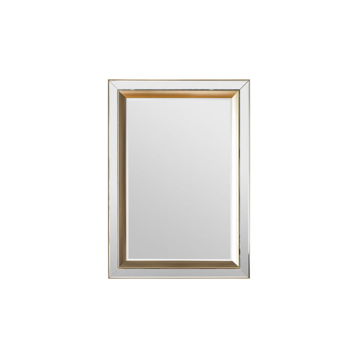 Endon 109726 Brushed Gold Bevelled Medium Rectangle Mirror