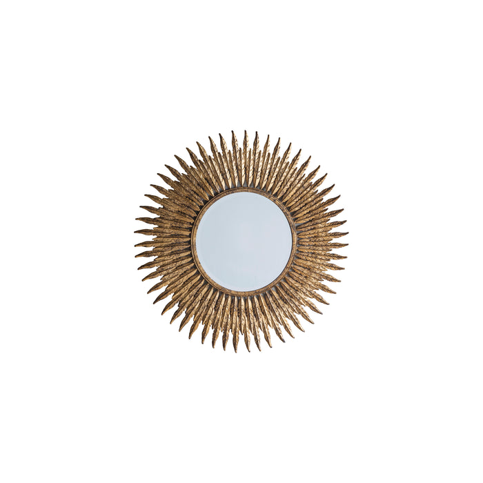 Endon 109729 Aged Gold Feathered Frame Round Mirror