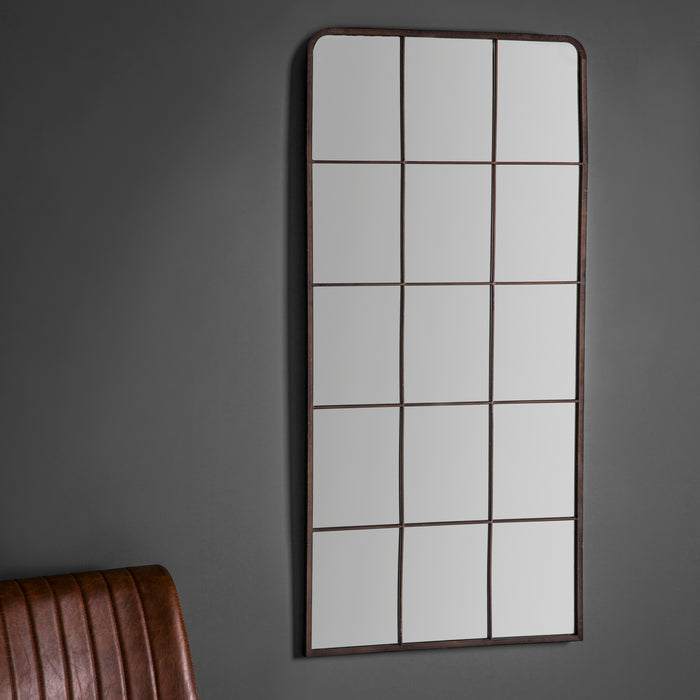 Endon 109736 Black Rustic Arch Window Mirror