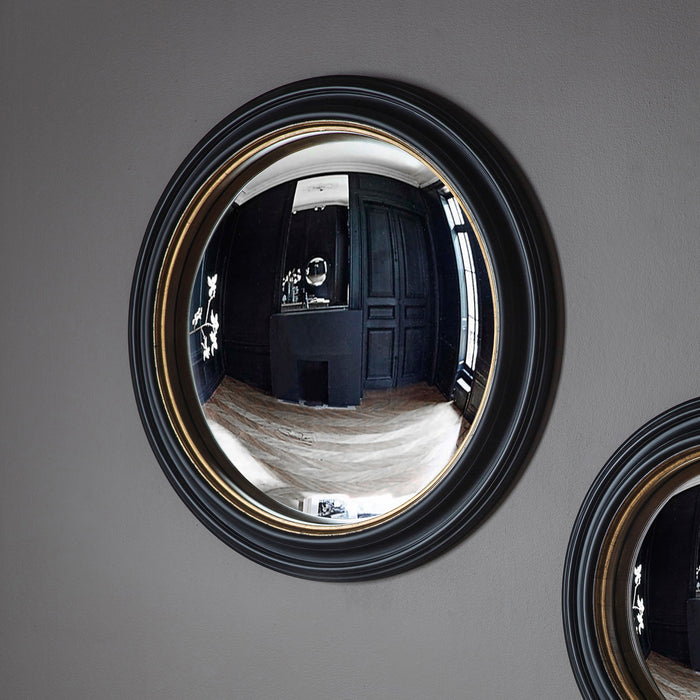 Endon 109738 Matt Black Large Round Convex Mirror