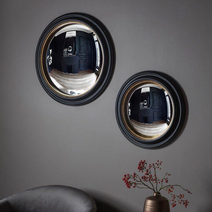 Endon 109738 Matt Black Large Round Convex Mirror