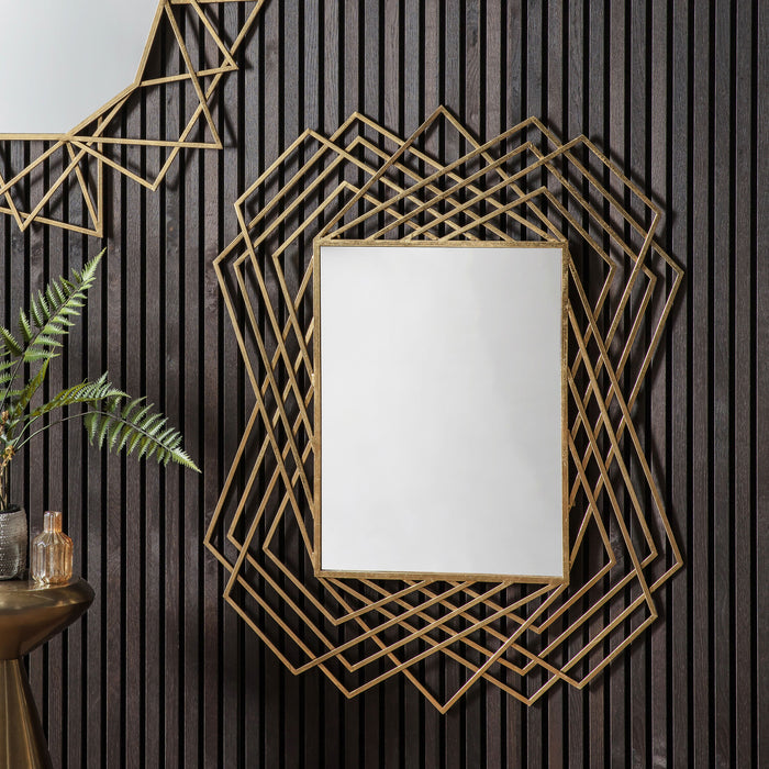 Endon 109755 Aged Gold Rectangle Mirror