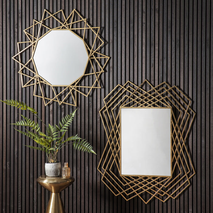 Endon 109755 Aged Gold Rectangle Mirror