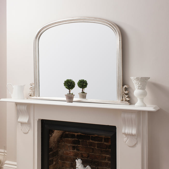 Endon 109762 Antique Silver Leaf Arch Over Mantel Mirror