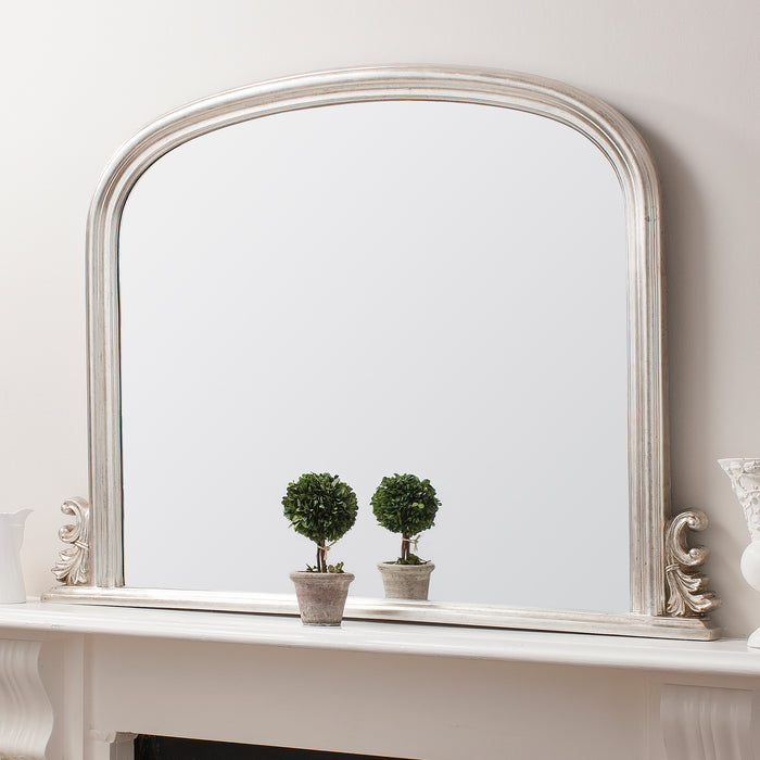 Endon 109762 Antique Silver Leaf Arch Over Mantel Mirror