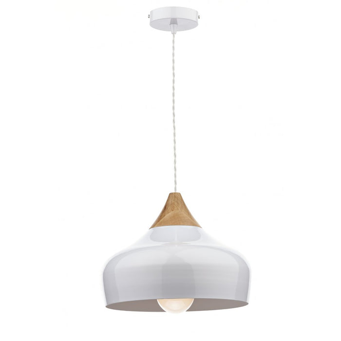 Dar GAU0102 Gaucho 1 Light Pendant White