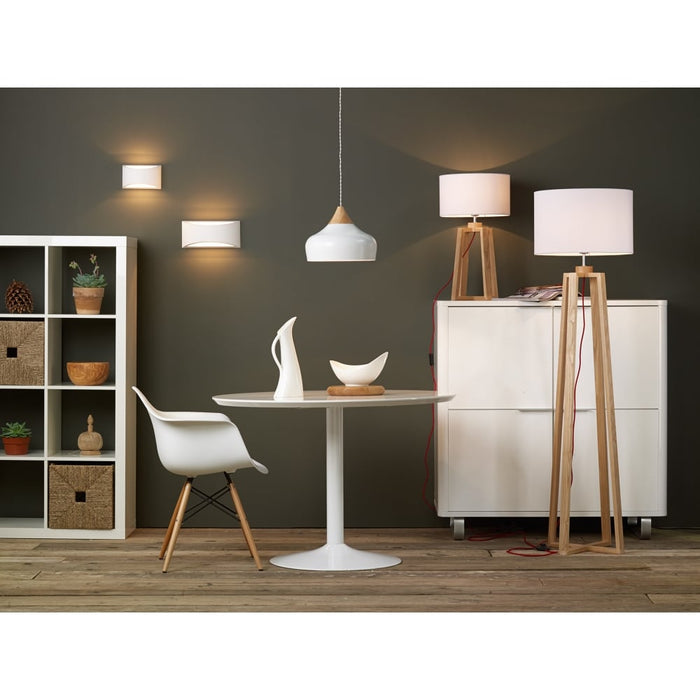 Dar GAU8602 Gaucho 1 Light Pendant White Large