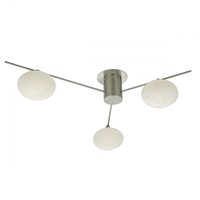 Dar JAS5346 Jasper 3 Light Semi Flush Satin Nickel