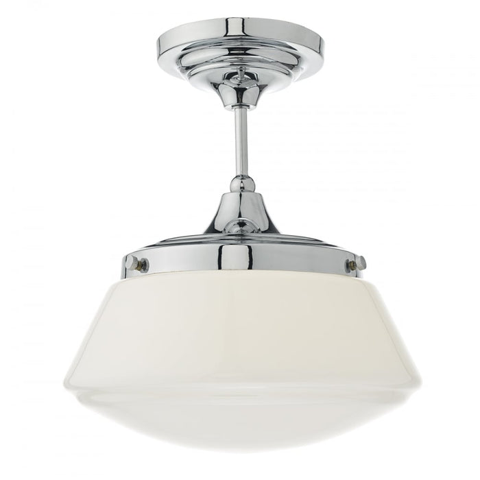 Dar CAD0150 Caden 1 Light Semi Flush Polished Chrome/ Opal IP44