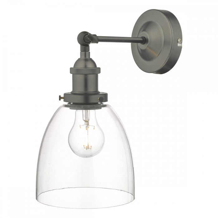 Dar ARV0761 Arvin Wall Light Antique Chrome Glass