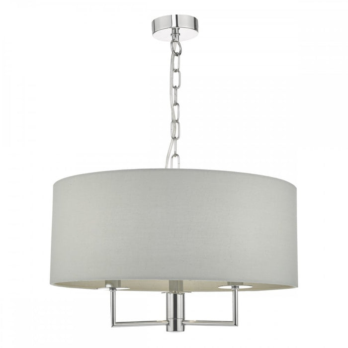 Dar JAM0339 Jamelia 3 Light Pendant Polished Chrome Grey