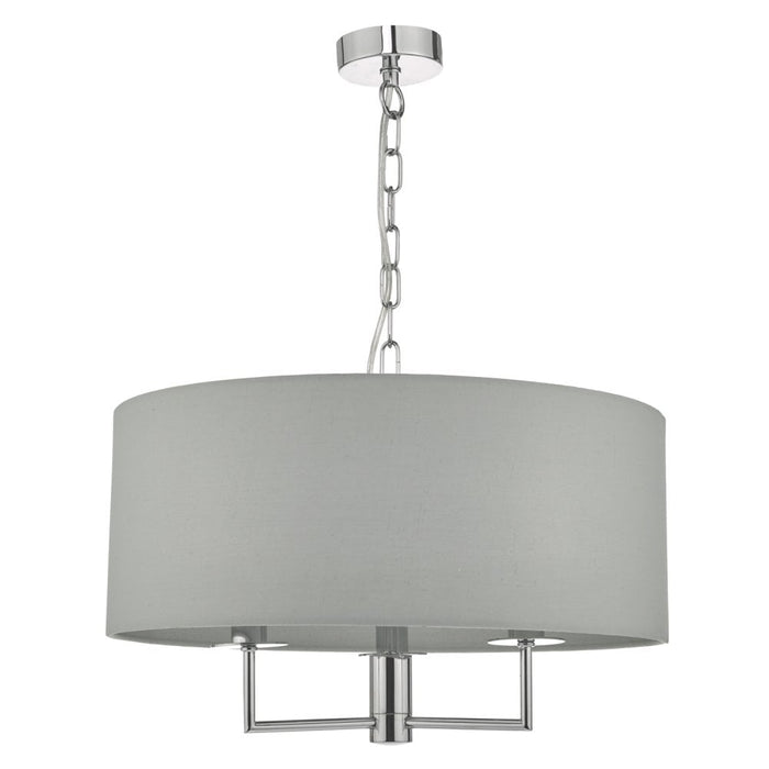 Dar JAM0339 Jamelia 3 Light Pendant Polished Chrome Grey