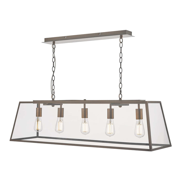 Dar ACA0564 Academy 5 Light Bar Pendant Antique Copper