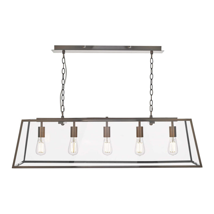 Dar ACA0564 Academy 5 Light Bar Pendant Antique Copper