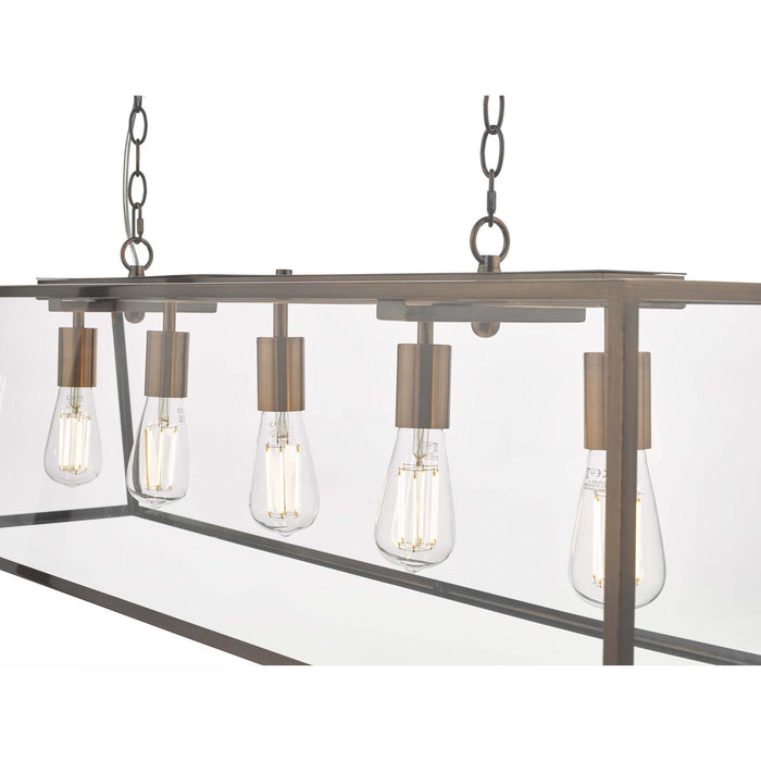 Dar ACA0564 Academy 5 Light Bar Pendant Antique Copper