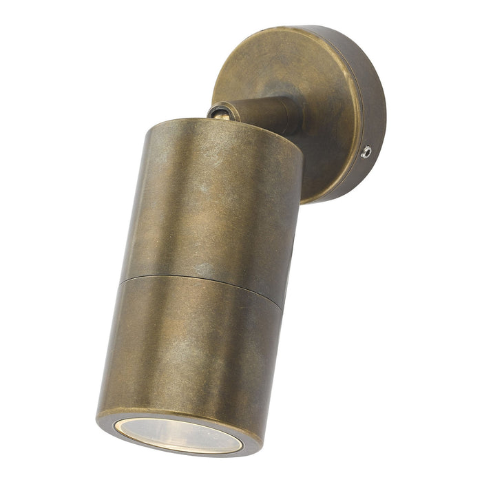 Dar ORT0775 Ortega 1 Light Wall Light Antique Brass IP65