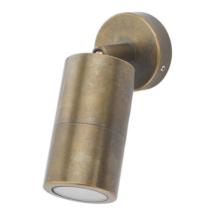 Dar ORT0775 Ortega 1 Light Wall Light Antique Brass IP65