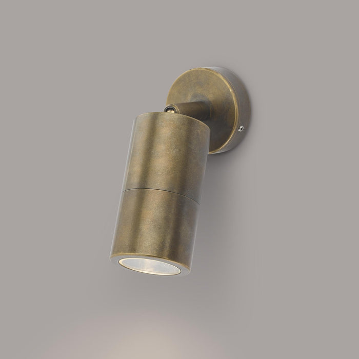 Dar ORT0775 Ortega 1 Light Wall Light Antique Brass IP65