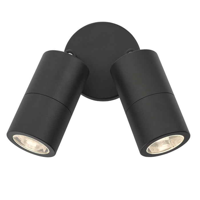 Dar ORT0922 Ortega 2 Light Wall Light Black IP65