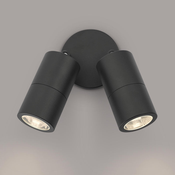 Dar ORT0922 Ortega 2 Light Wall Light Black IP65