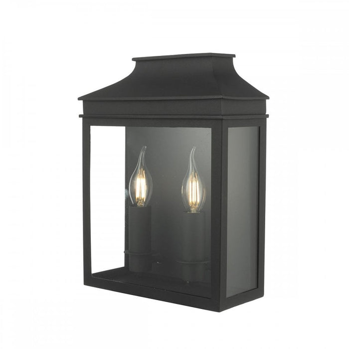 Dar VAP5022 Vapour Outdoor 2 Light Coach Lantern Wall Light Black