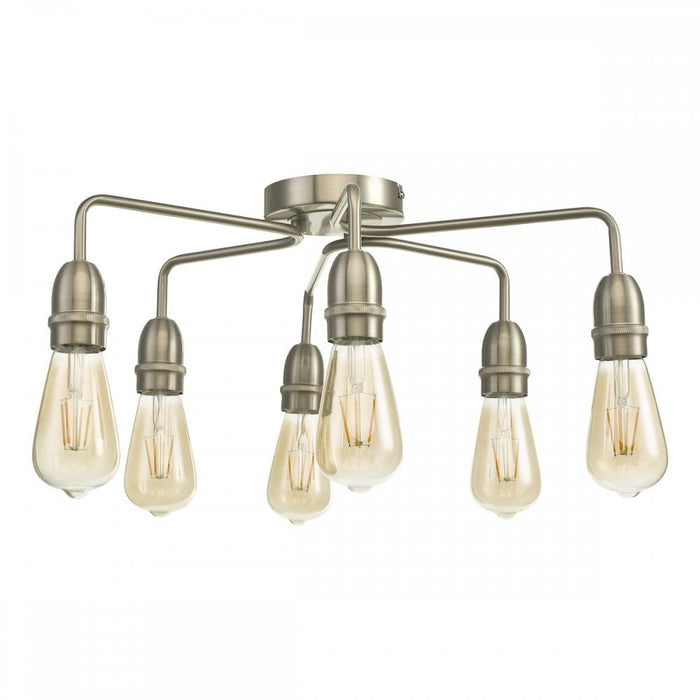 Dar Wisebuys KIE0646 Kiefer 6 Light Flush Satin Chrome
