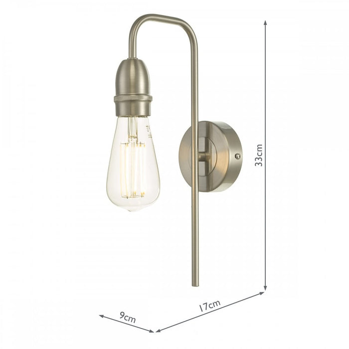 Dar Wisebuys KIE0746 Kiefer Wall Light Satin Chrome