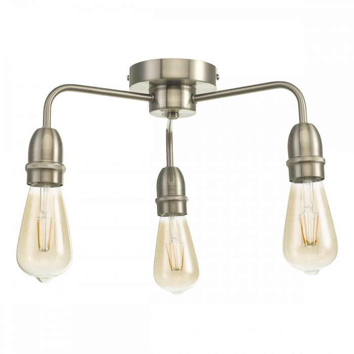 Dar Wisebuys KIE5346 Kiefer 3 Light Flush Satin Chrome