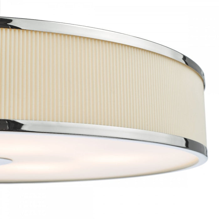 Dar ALV1733 Alvaro 6 Light Single Pendant Polished Chrome Ivory