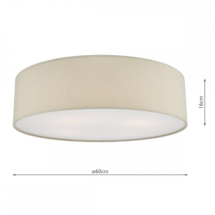 Dar CIE5001 Cierro 4 Light Flush Taupe With Diffuser 60cm