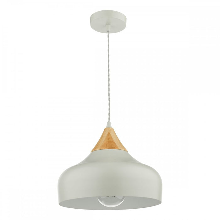 Dar GAU0139 Gaucho 1 Light Single Pendant Grey And Wood