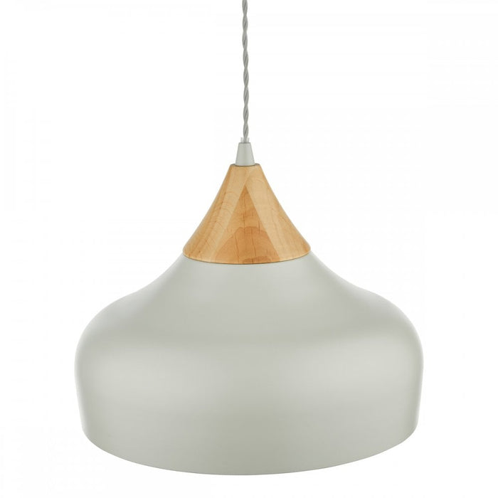 Dar GAU0139 Gaucho 1 Light Single Pendant Grey And Wood