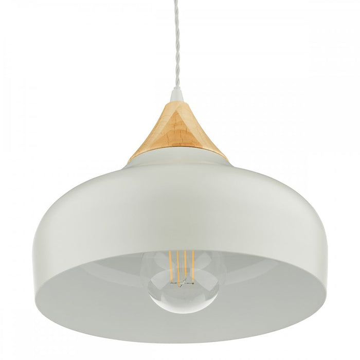Dar GAU0139 Gaucho 1 Light Single Pendant Grey And Wood