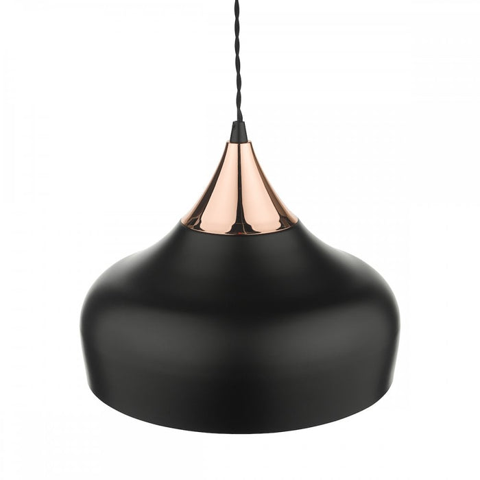 Dar GAU0164 Gaucho 1 Light Single Pendant Black And Copper