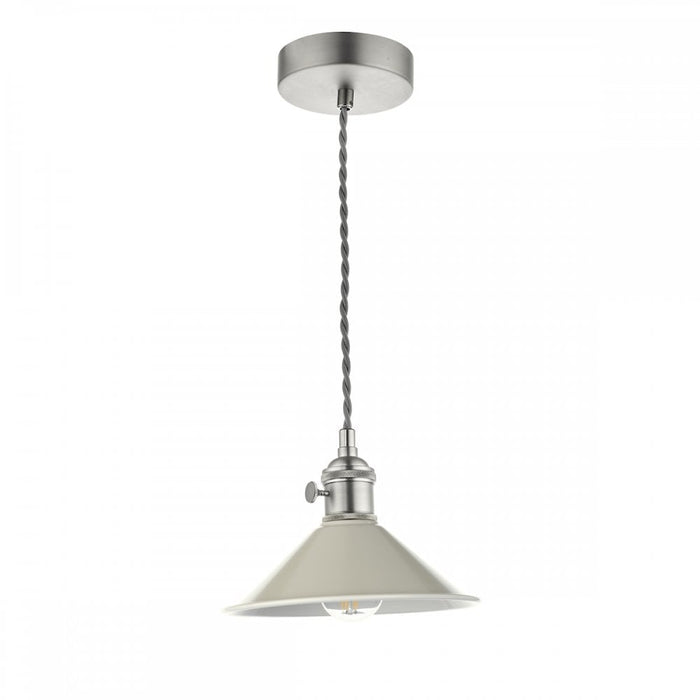 Dar Wisebuys HAD0161-06 Hadano 1 Light Pendant Antique Chrome With Cashmere Shade