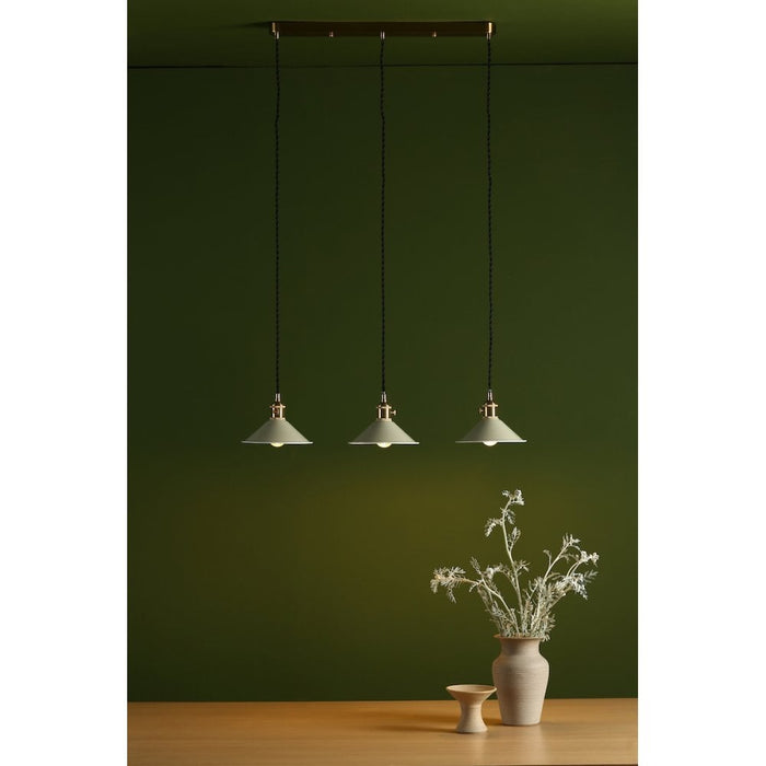 Dar Wisebuys HAD3640-06 Hadano 3 Light Brass Suspension With Cashmere Shades